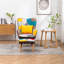 Lula Upholstered Linen With Footstool Wingback Chair