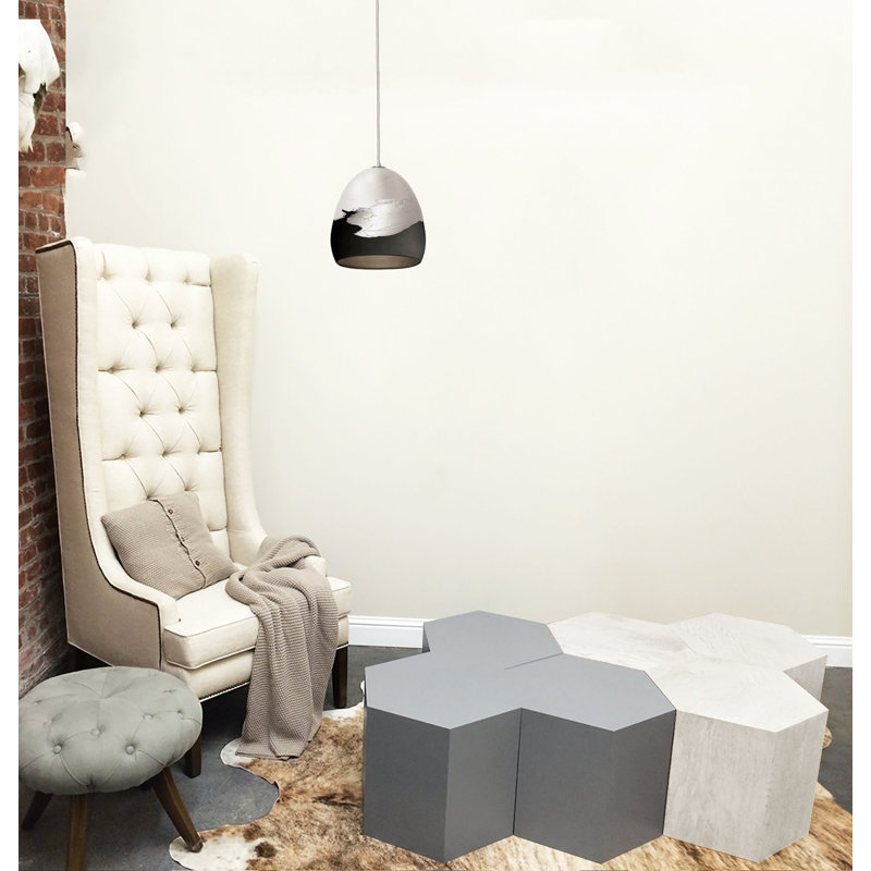 1 - Light Pendant, Nickel, Matte Black/Silver