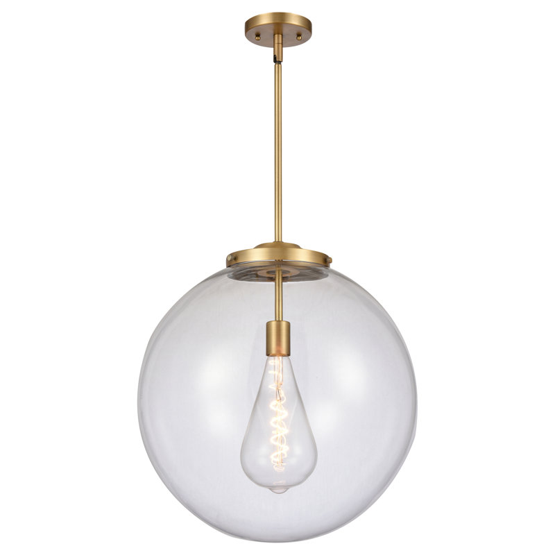 Franklin Restoration - Alphonsa - 1 Light 221-1S Stem Hung Pendant - LED Bulb - Shade, 52" H x 18" W x 18" D, Clear