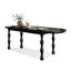 Table de salle à manger noire en bois massif demi-cercle-282998466