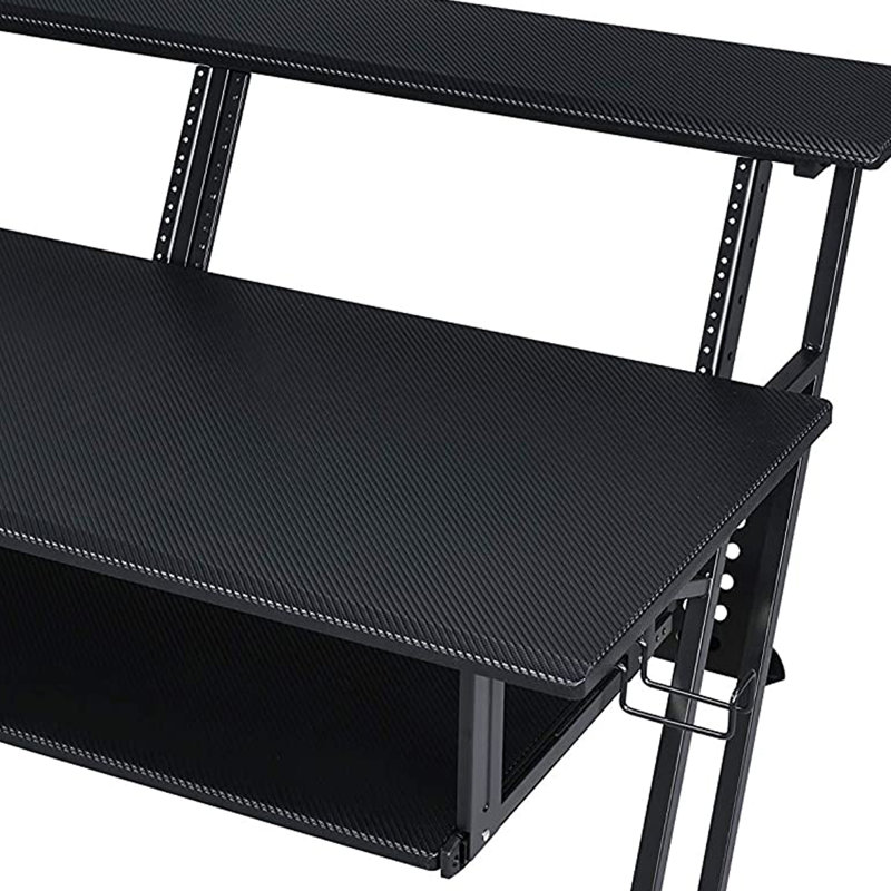 Music Studio Producer Recording Piano Stand Desk, Unique & Smart Design Workstation Table, Black