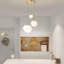 Lustre contemporain blanc mat irrégulier à 3 lumières - Luminaire suspendu réglable nordique (ampoule vendue séparément)
