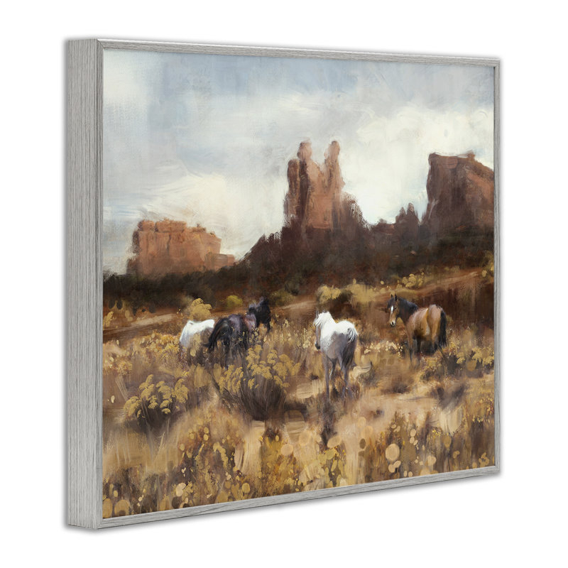 «Desert Horses Landscape», estampe numérique par Nina Blue, Estampe numérique Farmhouse, H 11 po x l 14 po