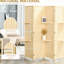 Cloison de pièce avec tablettes, écran d'intimité pliable de 6 pi 4 po pour la chambre à coucher et le bureau, cloison d'intimité naturelle, tablettes de rangement rustiques