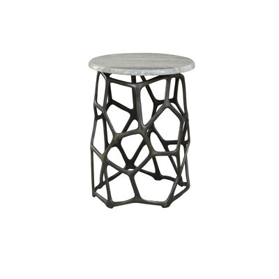 Short Sebastian Aluminum End Table, Deep Grey