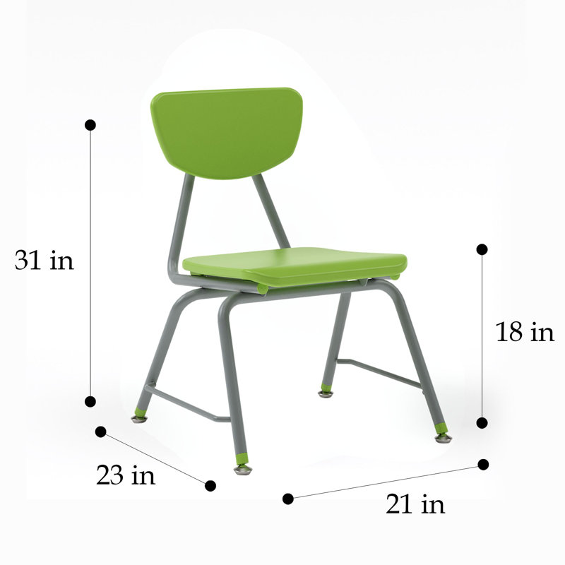 Versa Green Metal Stacking Classroom Chairs, Set of 2