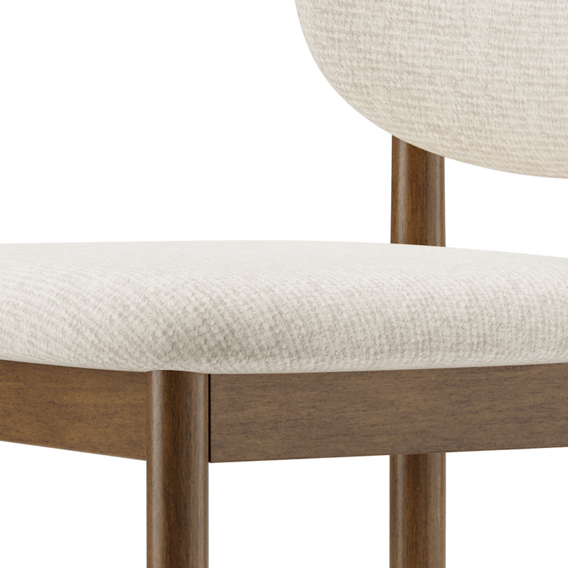 Chaise d'appoint rembourrée en bois massif, Beige