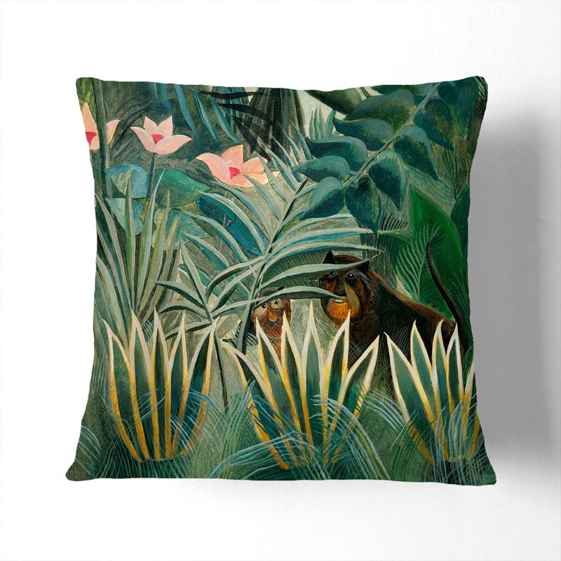 The Equatorial Jungle Scatter Cushion, White, 55cm H x 55cm W x 20cm D