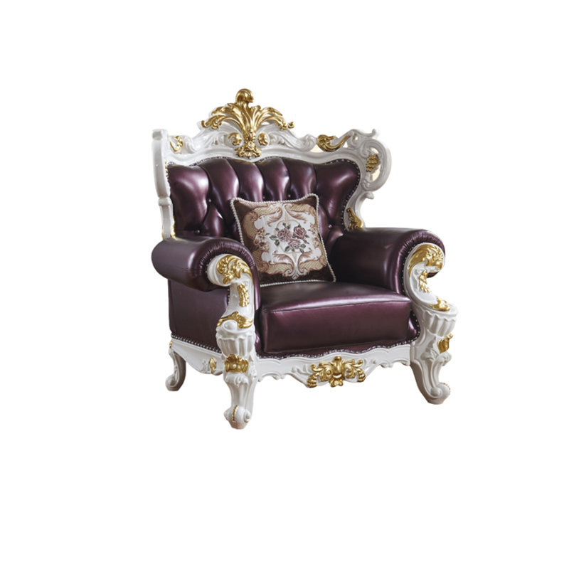 Fauteuil à double face en cuir de vache de style européen
