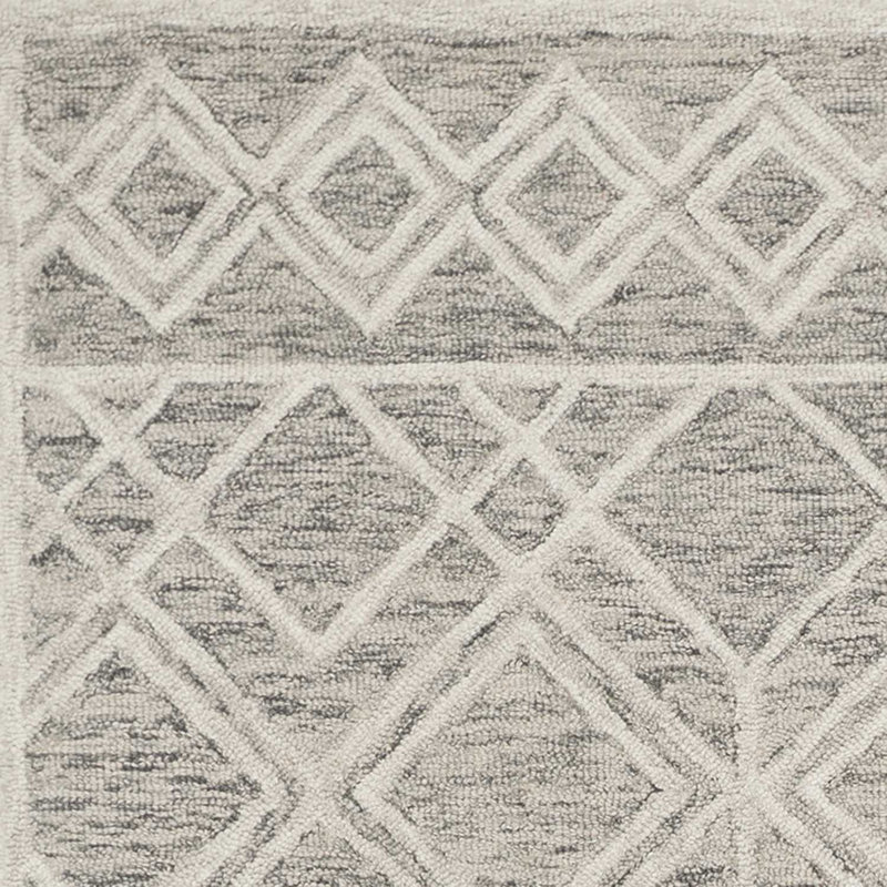 Sand Wool Geometric Hand Tufted Area Rug, Rectangle 9' x 12'