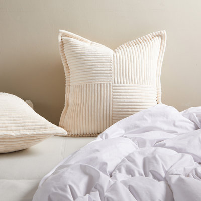 Housse de coussin carré en velours côtelé
