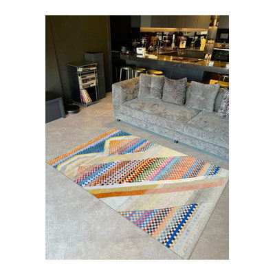 Tapis décoratif multicolore à motif mélangé multicolore de la collection Barcelona