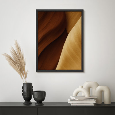 «Abstract Canyon», reproduction d'art encadrée géométrique de ton moderne pour décoration de chambre ou de bureau