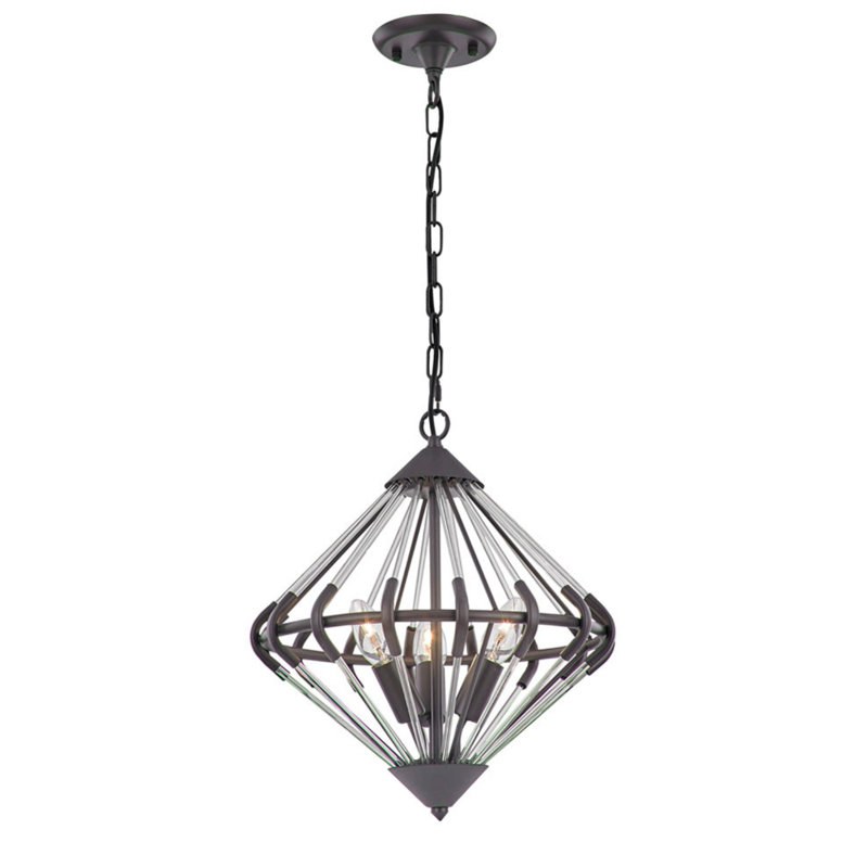 Avyansh 3 - Light Antique Iron Geometric Pendant