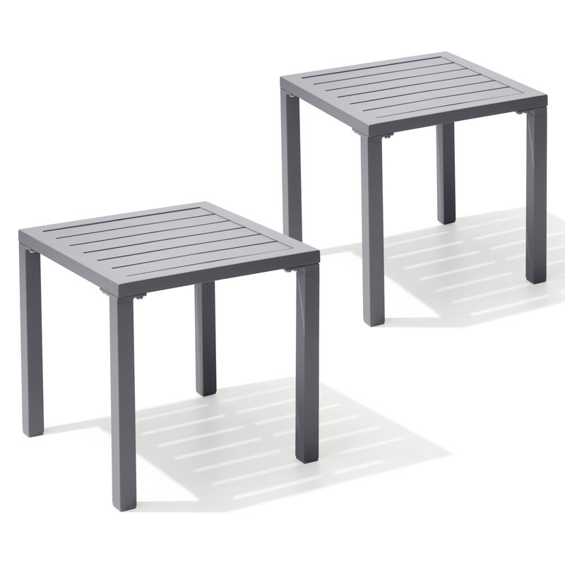 Table d'appoint carrée en aluminium, Gris