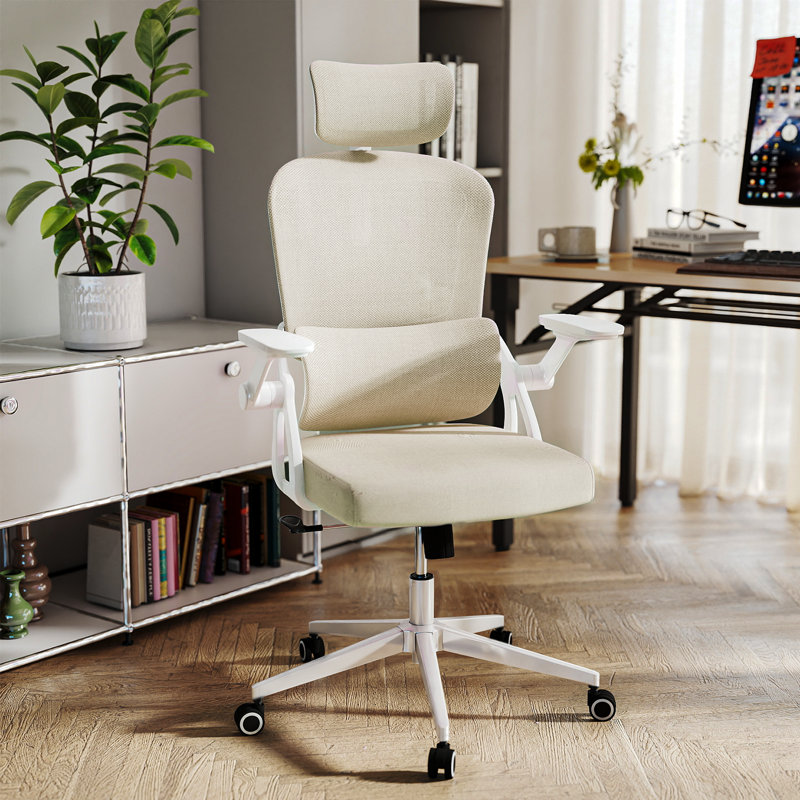Omir Ergonomic Office Chair With Lumbar Support & Flip Up Arms Home Office Desk Chairs Rockable Swivel High Back Computer Chair  Mesh Study Chair