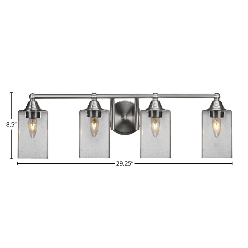 Michell 4-Light Bath Bar, Brushed Nickel