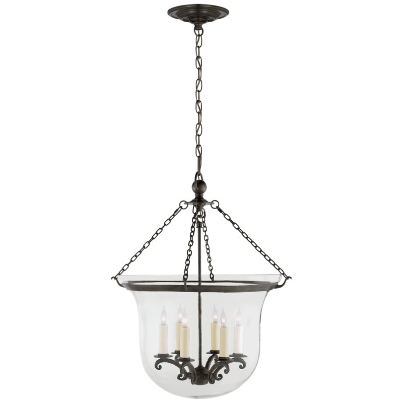 Chapman & Myers Country Bell Jar Lantern, Bronze, 21" H x 15.5" W x 15.5" D