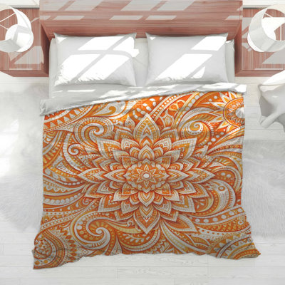 Orange Paisley Mandala Comforter