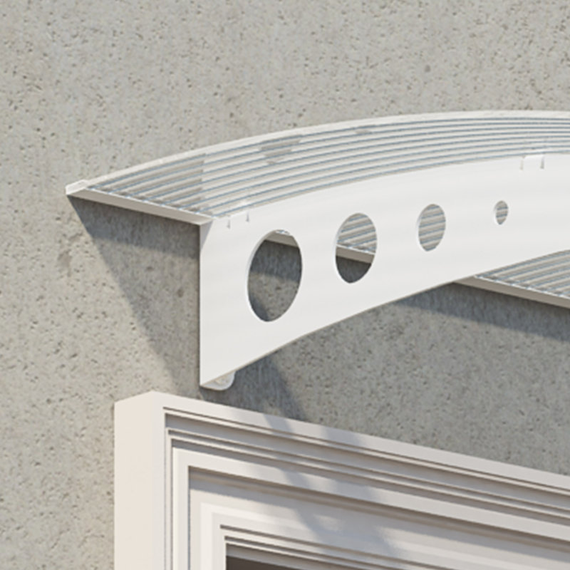 Palram - Canopia Lyra 1350 4 Ft. W X 3 Ft. D Polycarbonate Metal Standard Door And Window Awning White/Diffused Clear