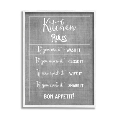 " Kitchen Rules Bon Appetit Sign " by Amanda Murray