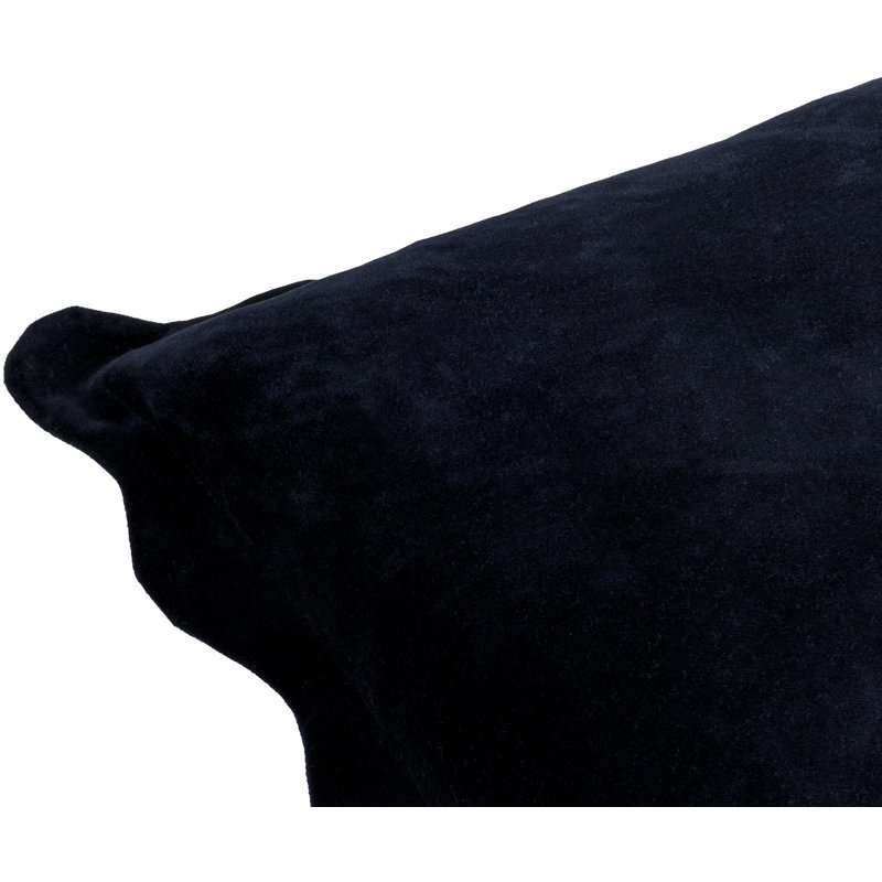 Coussin décoratif à bords festonnés Collier, H 18 po x l 18 po, Noir, Housse de coussin seulement - sans coussin
