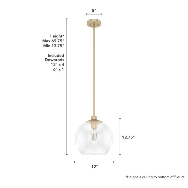 Three Posts™ Lomawai 1 - Light Single Globe Pendant & Reviews | Wayfair