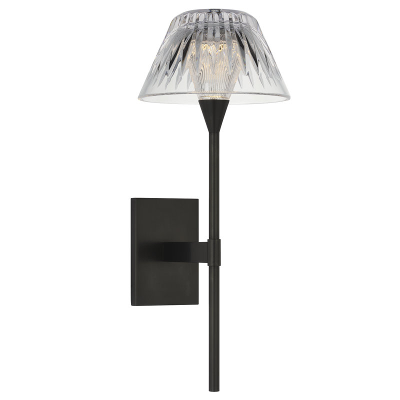 Waterford Blaze Sconce with Clear Crystal, 13.75" H x 5.75" W x 7.75" D, Bronze