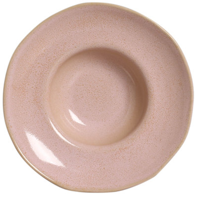 Assiette à pâtes à rebord en céramique 11,02 po Litchi