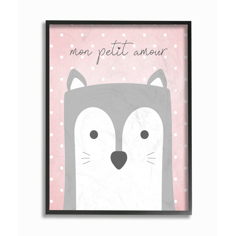 Décoration murale Kendrick Mon Petit Amour Fox Kids, H 30 po x l 24 po, Giclée encadrée noir minuit