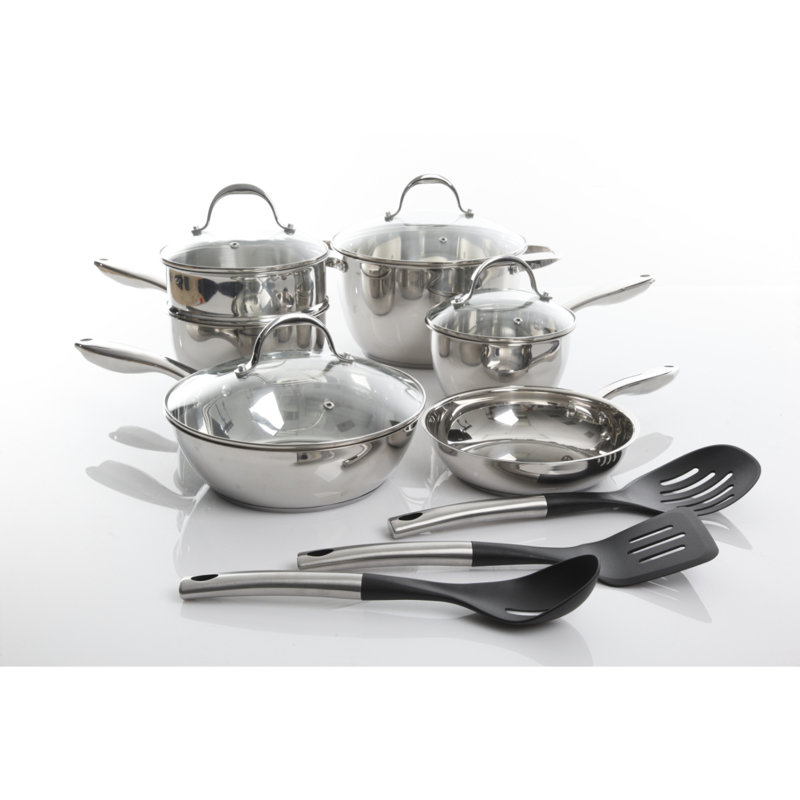 Ensemble de batterie de cuisine en aluminium 13 pièces