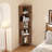 5-Tier Tall Corner Bookshelf Bookcase Bamboo Storage Cabinet Display Shelf-833023552