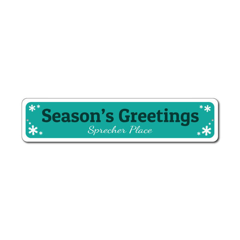 Plaque en aluminium Season's Greetings, H 4 po x l 18 po x P 0,04 po
