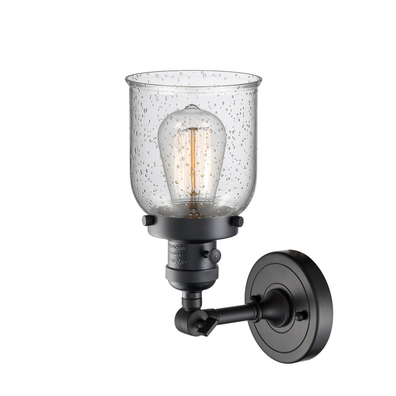 Bell - 1 Light 5" Sconce, 3.5 Watt Vintage LED Bulb, Seedy, Matte Black