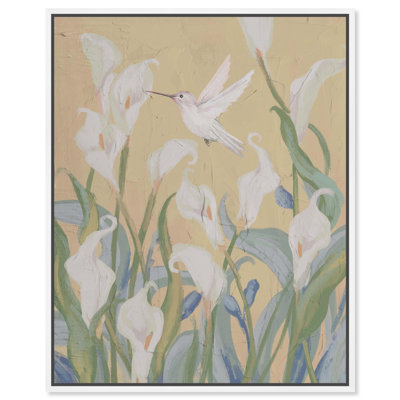 Colibri avec fleurs, impression florale sur toile par Notoriart
