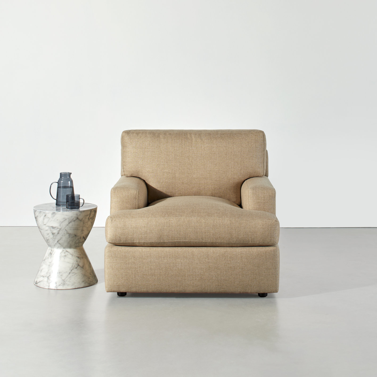 Cleo Upholstered Armchair, Turbo Wheat Basketweave