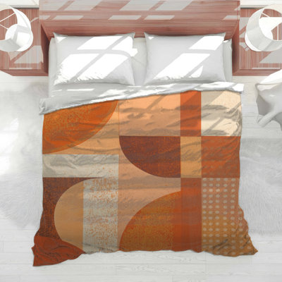 Orange Geometric Shapes Comforter