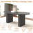 Extendable Dining Table Set, Rustic Oval Dining Room Table & Velvet Dining Chairs with Wood Leg, 62.99" -78.74" Dining Table and Chairs Set, Modern Dining Table Set-1348664879-1348664878
