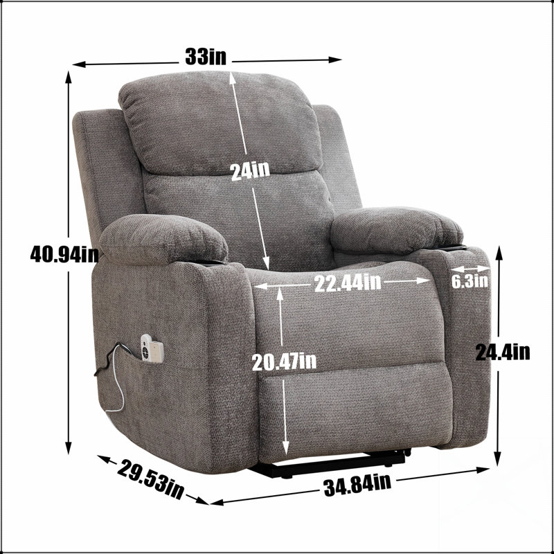 Fauteuil inclinable électrique à moteur Infinity Position, Gris