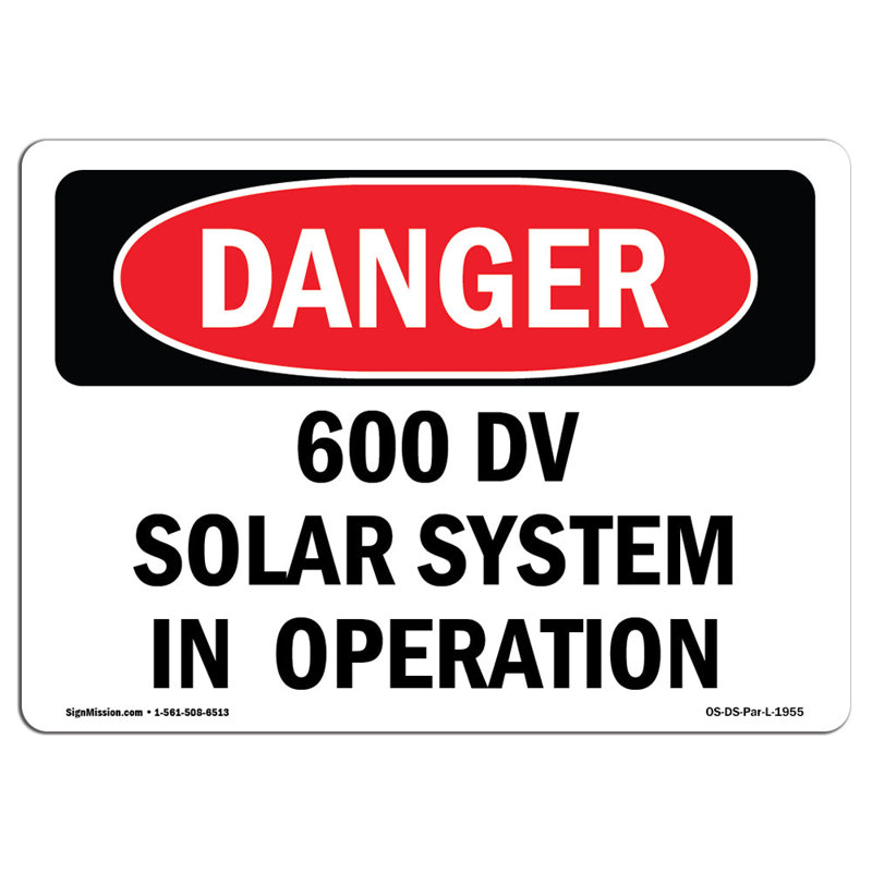 Danger Sign, 12" H x 18" W x 0.1" D