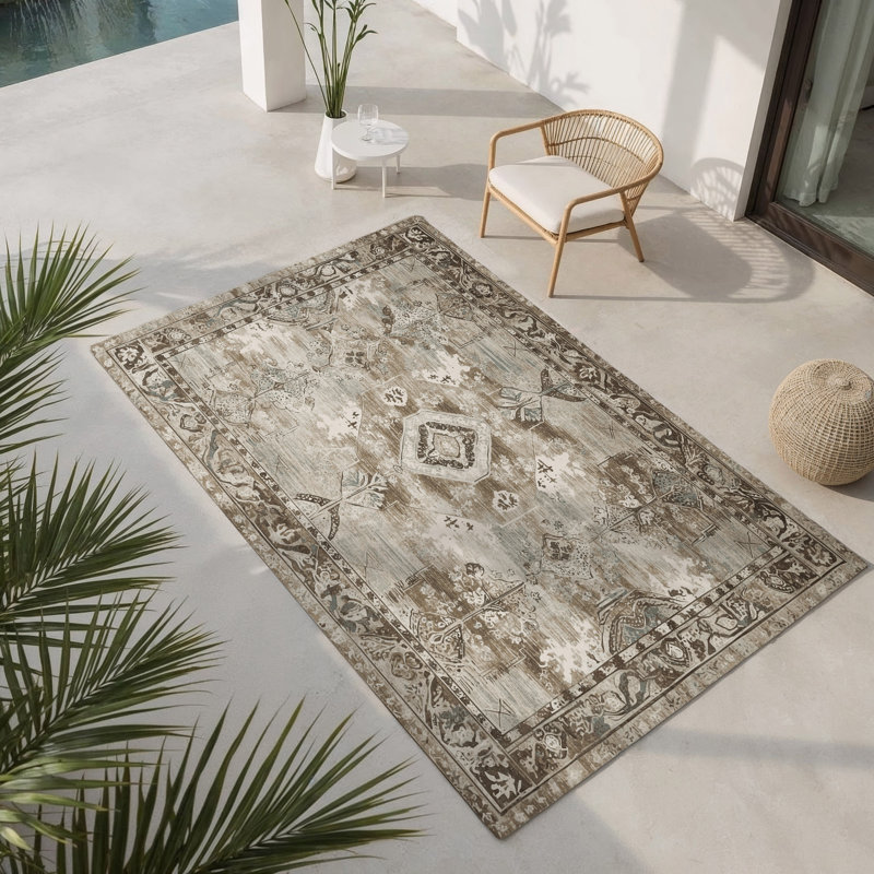 Tapis intérieur et extérieur Echoed Past, Rectangle 1 pi 6 po x 2 pi 6 po