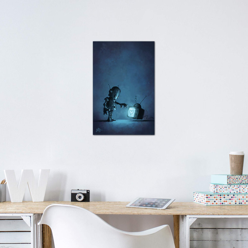 «Contact» par Matt Dixon - impression d'art graphique, H 18 po x l 12 po x 1,5 po, Toile tendue