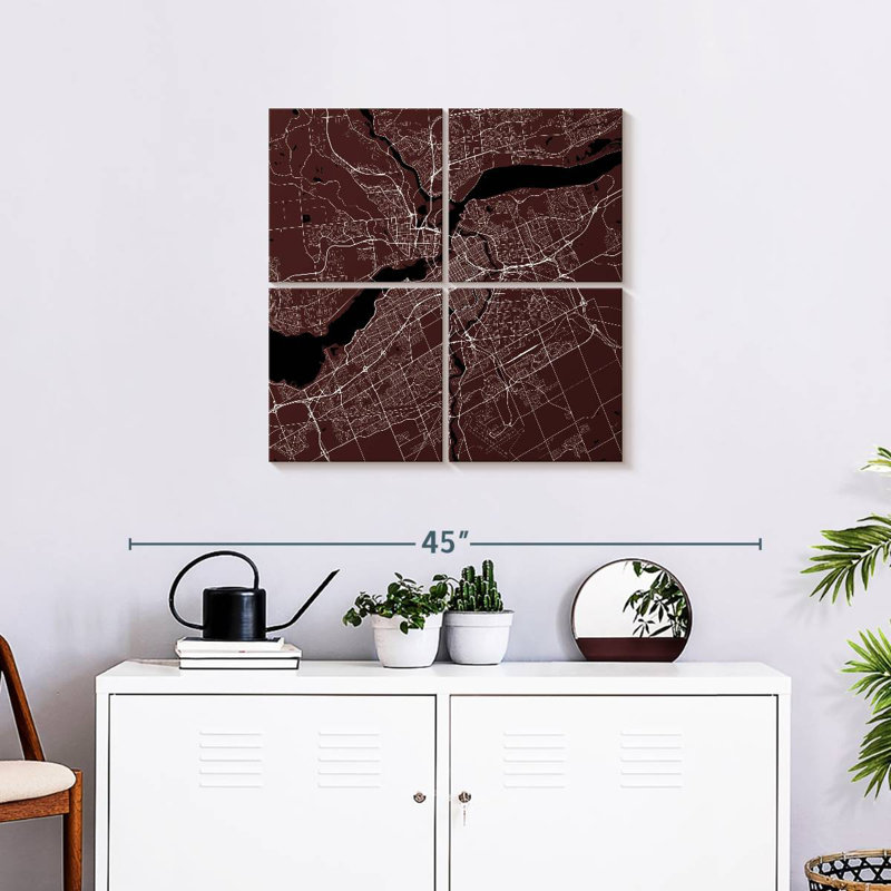 Aliaz Ottawa City Map, 26" H x 26" W