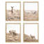 Ensemble de 4 reproductions murales encadrées "Country Field Sheep & Deer", impression encadrée sur papier, 4 pièces-93011884-93011882