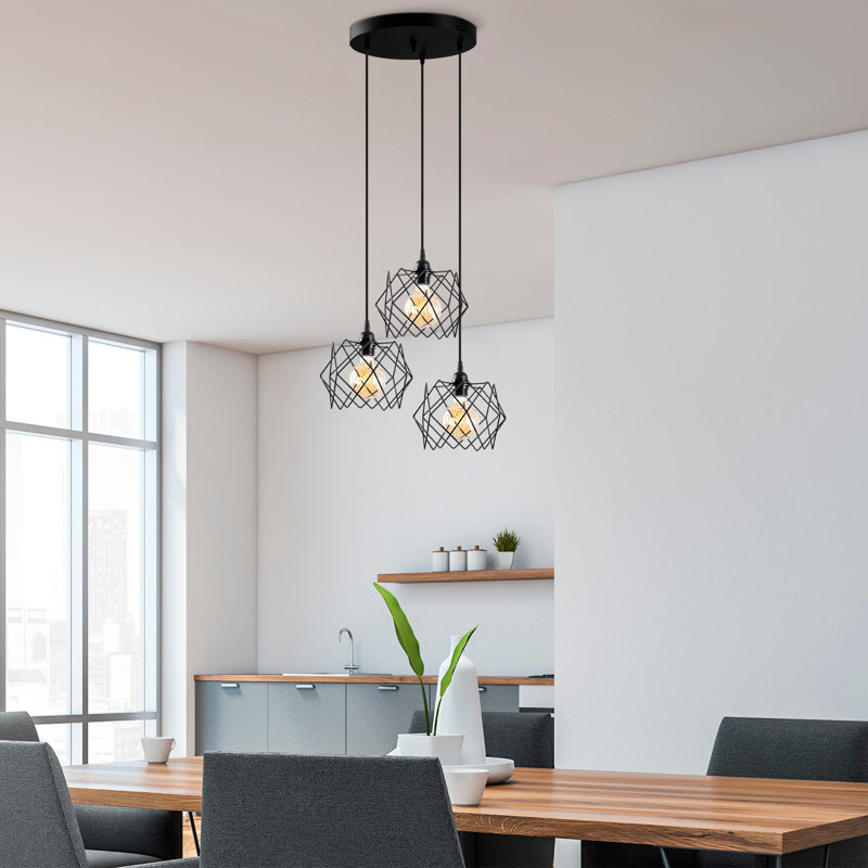 Luminaire suspendu en grappe à 3 lumières