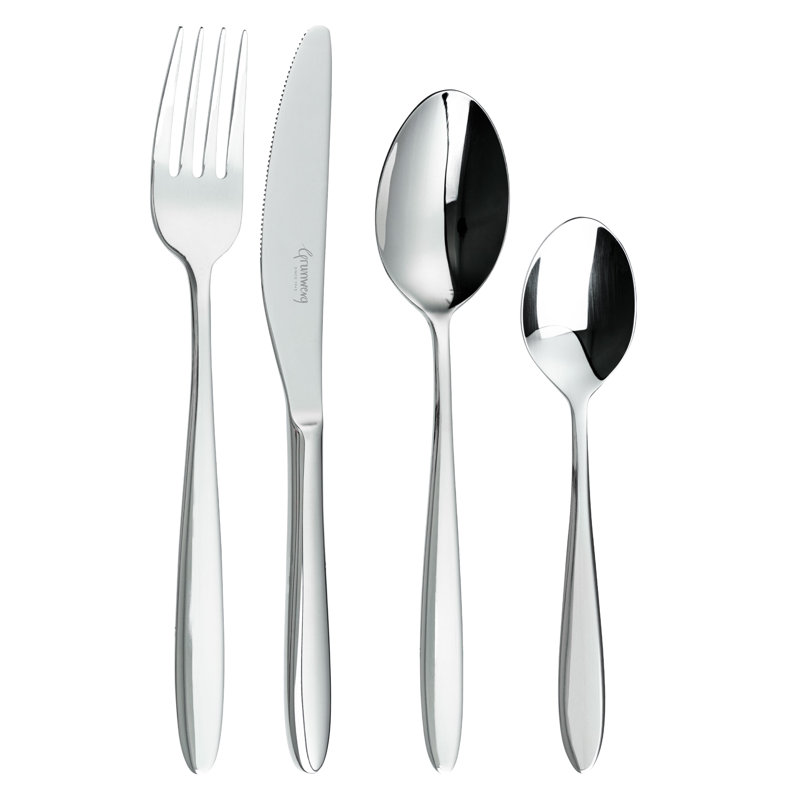 Grunwerg Cutlery Balmoral Pattern 16-piece Cutlery Set, 18/10 Stainless Steel, Service For 4