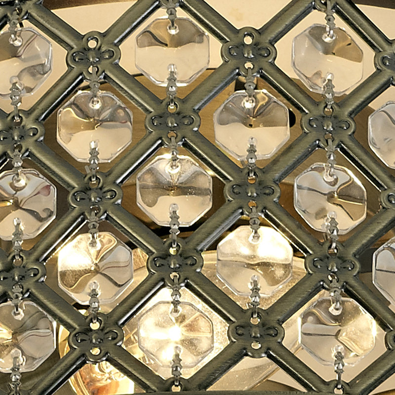 Glass Flush Mount, Antique Brass