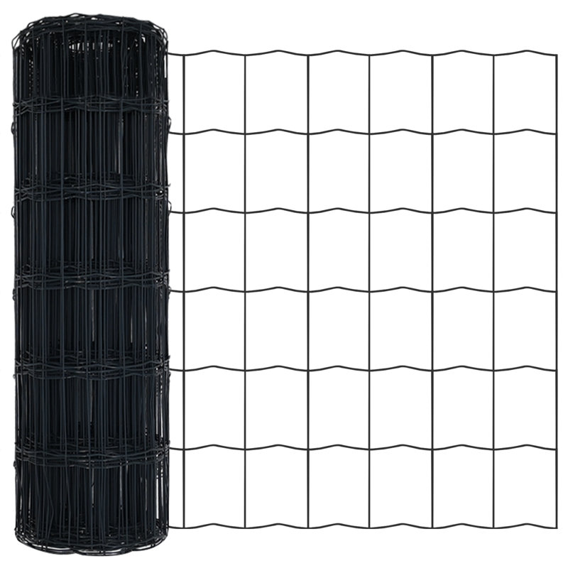 Galvanized Steel Border Fencing, Grey, 60 x 1000 x 0.2 cm