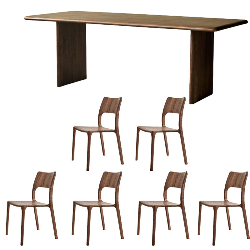 Ensemble de table de salle à manger Walnut, H 29,5 po x L 86,6 po x l 35,4 po
