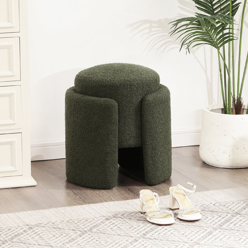 Tabouret rembourré Nowata, Vert